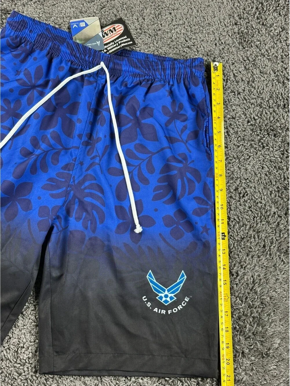 US Air Force Board Shorts Swim Trunks Hawaiian Floral Ombre JWM USAF 2XL NWT